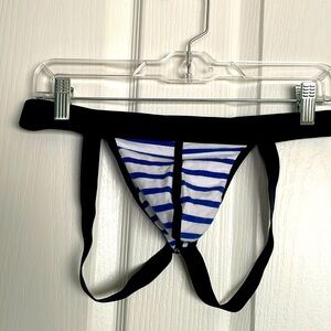 Blue White and Black Jock strap